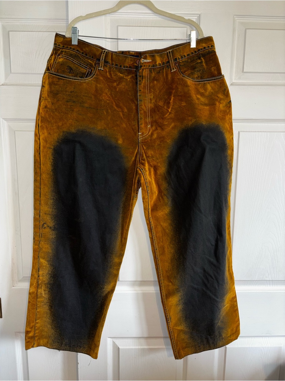 Enyce Men's Two-Tone Suede Brown and Blue Straight Jeans